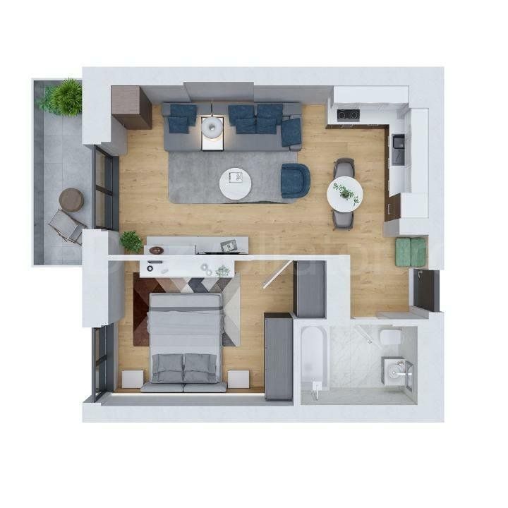 Apartament | 2 camere | Cortina North | Vedere libera Pipera - Schiță 14