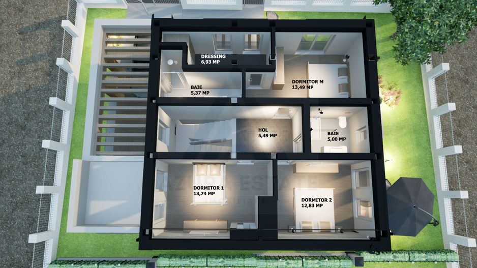 Casa individuala premium 4 camere 3 bai teren 365 mp Calea Cisnadiei - Poză 3