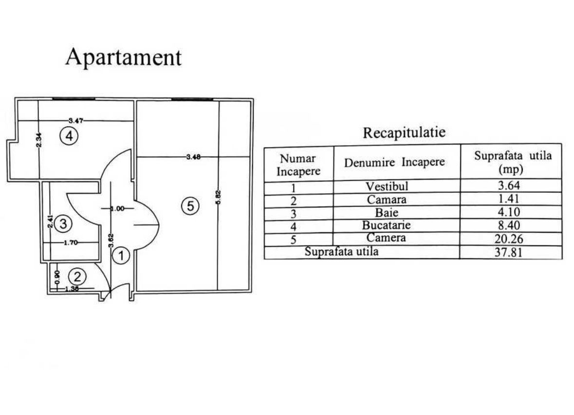 GARSONIERA PAJURA, PRIMA INCHIRIERE, BUCATARIE INCHISA, MODERN - Schiță 7