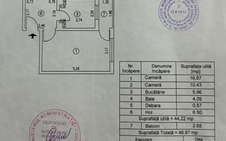 78000 euro, 2 camere decomandat , Micro 21 etaj 1, mobilat si utilat - Poză 3