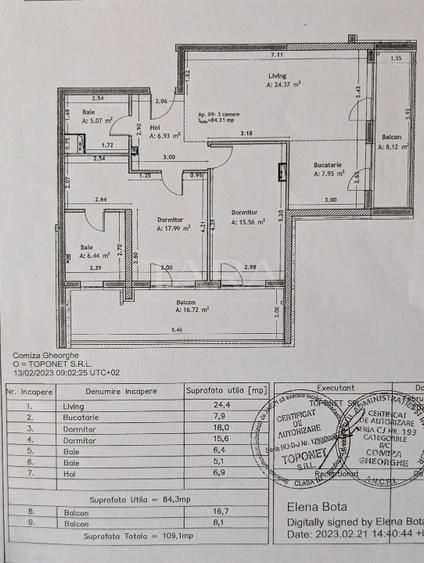 Apartament premium cu 3 camere, 84mp utili și două terase. - Poză 16