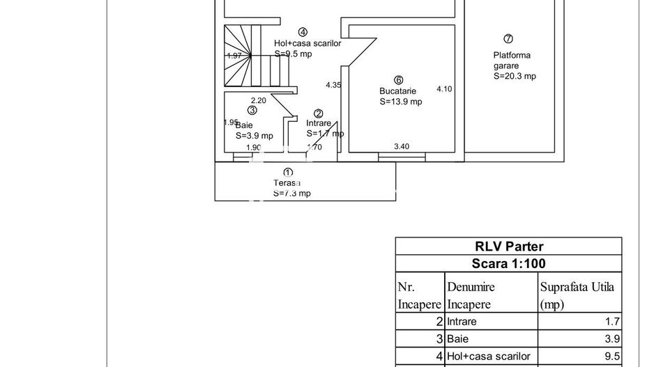 Casă tip duplex | 132,30 mp utili | 300 mp teren | garaj | Șelimbăr - Schiță 12