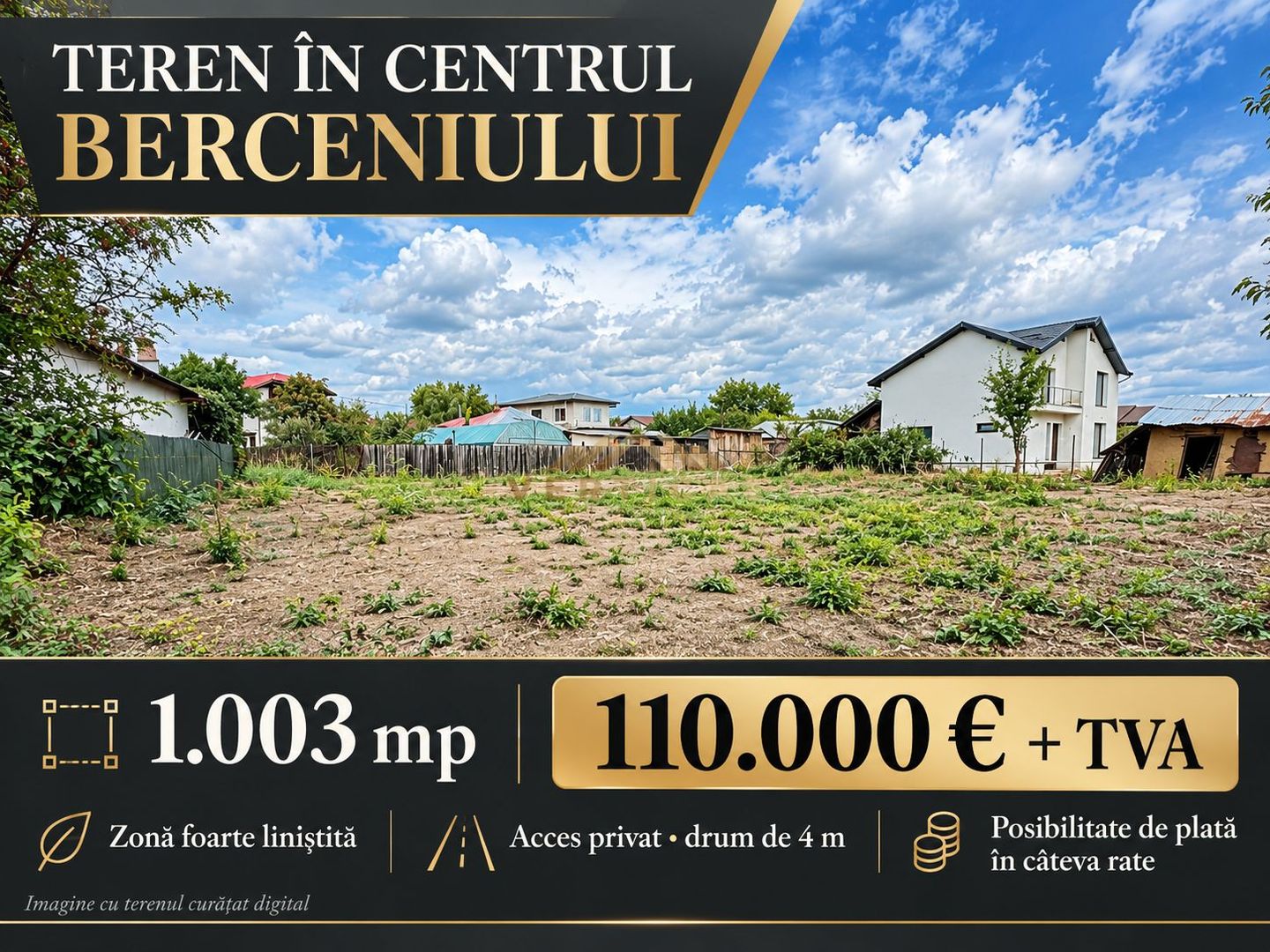 Teren 1.003 mp în centrul Berceniului | Acces privat | Rate - Poză 3