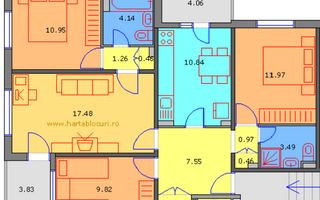 Apartament cu 4 camere, 89.15 mp, Metrou Aparatorii Patriei - Schiță 8