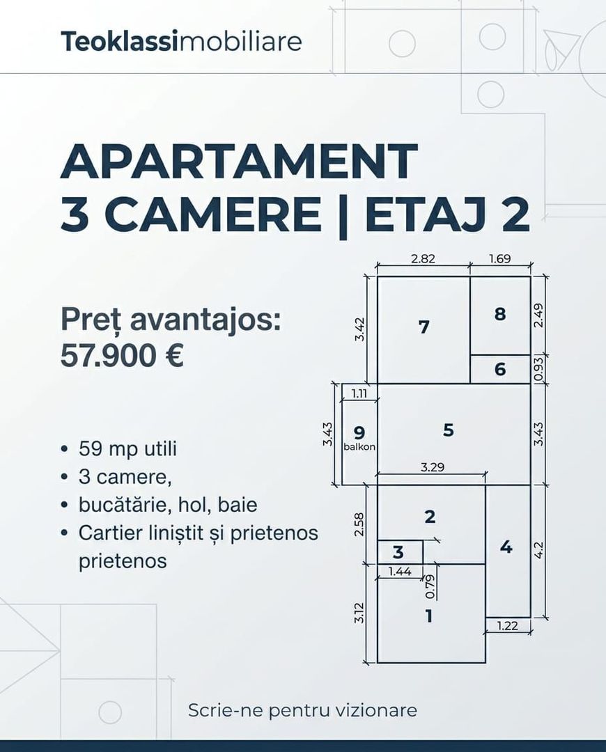 Apartament 3 camare etaj 2 - Poză 1