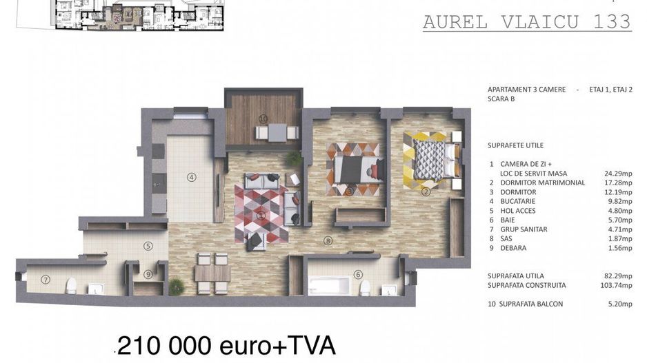Apartament 3 camere Polona | Aurel Vlaicu - Poză 9