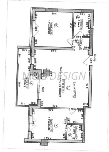 Apartament 3 camere Giroc - Schiță 15