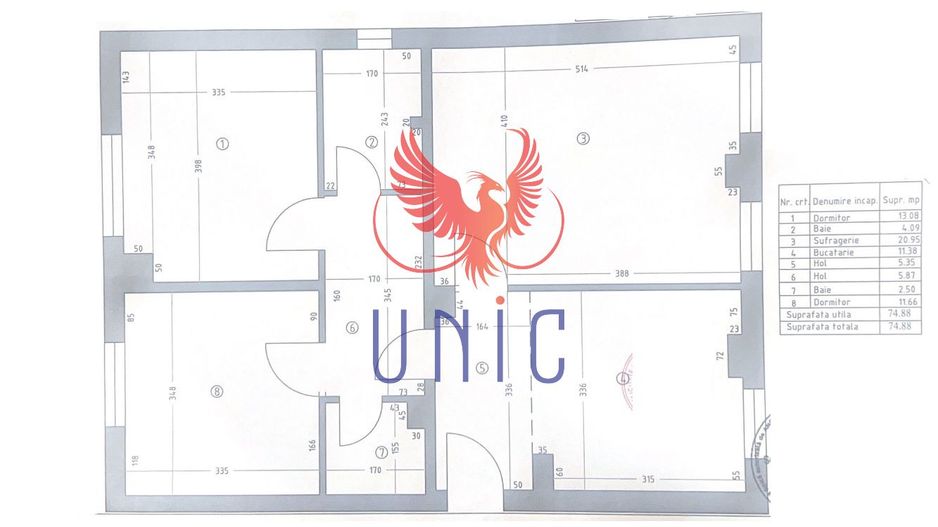 3 camere decomandate, S-uri, cartier 1 Mai - Schiță 11