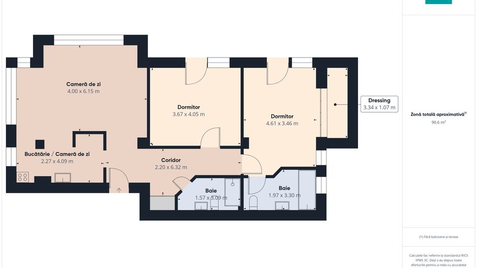 Apartament 3 camere, 2 băi, curte și parcare | Otopeni – Odăi - Poză 8