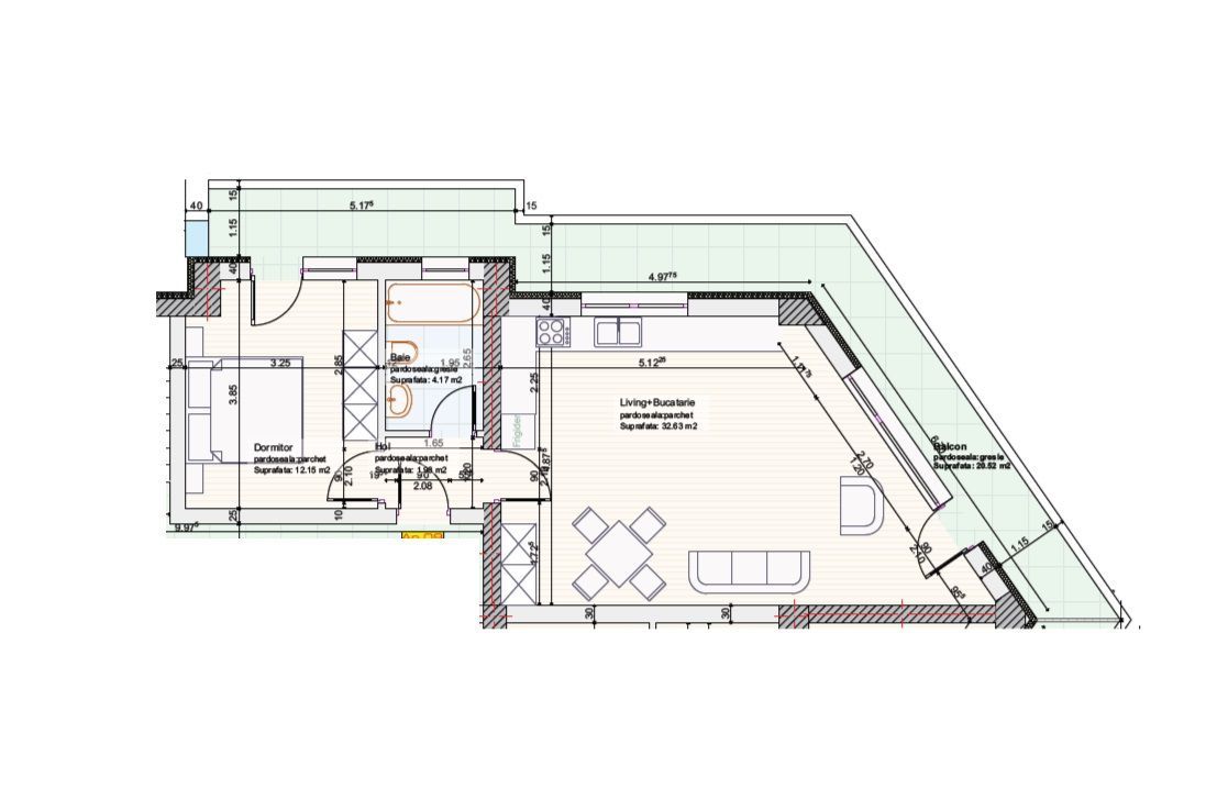 Apartament in bloc nou cu loc de parcare - Schiță 13