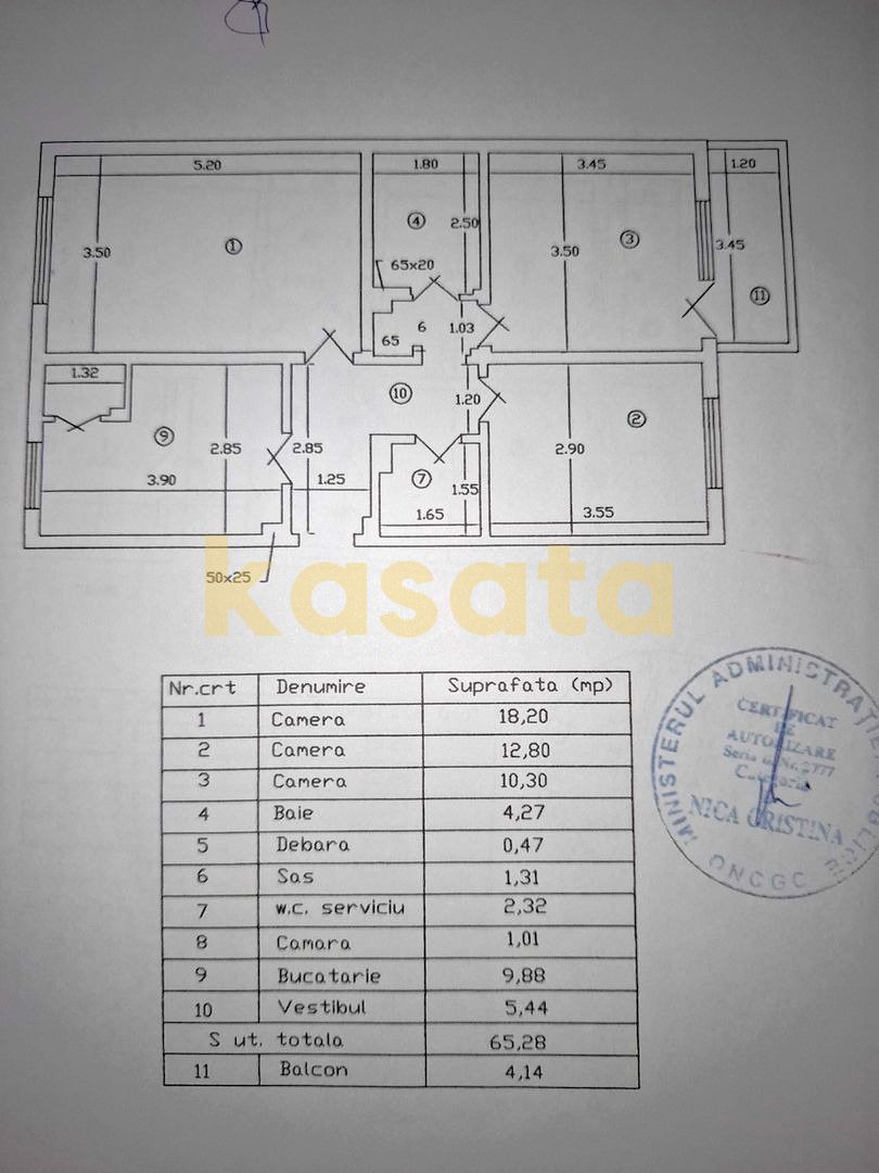 Apartament 3 camere Crângași, aproape de metrou, 2 bai, 70 mp - Schiță 8
