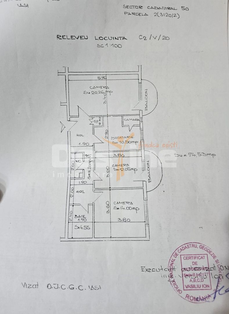 Apartament 3 camere 82 mp Decomandat - Pacurari Kaufland - Schiță 8