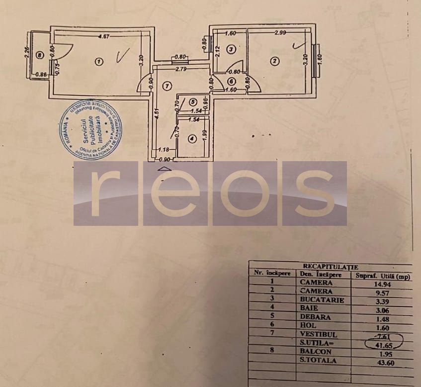 KISELEFF-CLUCERULUI | APARTAMENT 2 CAMERE | NOU REVOVAT-MOBILAT UTILAT - Schiță 12