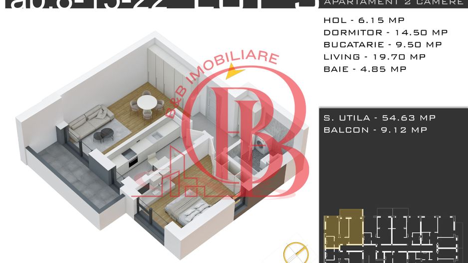 Apartament 2 camere Th. Pallady-Metrou N. Teclu-Comision 0 - Schiță 12