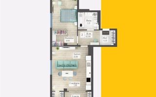 Vânzare, apartament, 2 camere, str. Calea Ieșilor, Sculeni - Poză 1