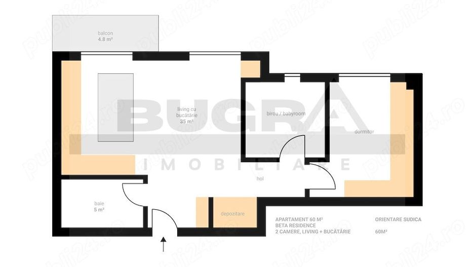Apartament 3 camere Premium, 60mp, parcare subterana, Beta Residence - Poză 8