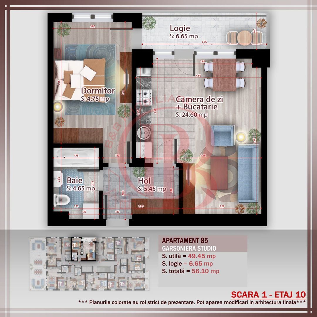 Apartament 2 camere  Titan Pallady Metrou Nicolae Teclu - Schiță 2