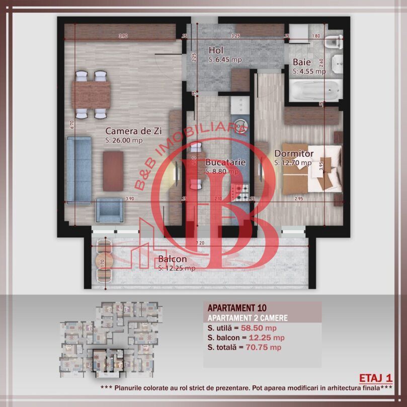 2 camere -proiect nou - Metrou Nicolae Teclu - Schiță 10