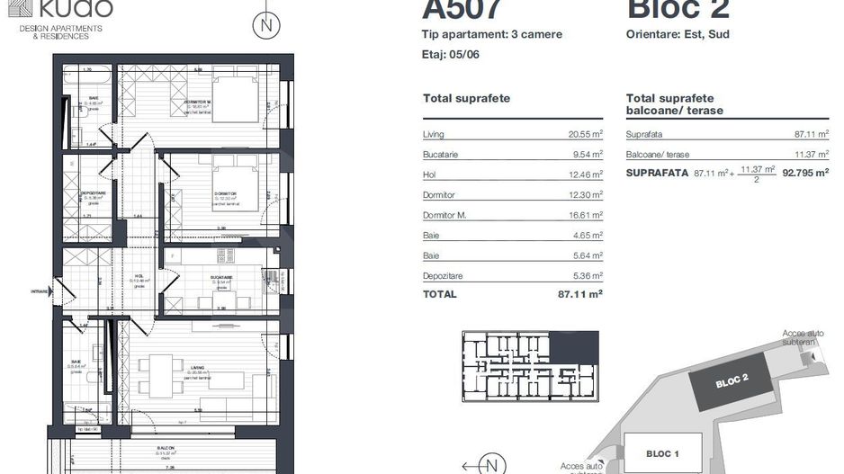 Vânzare, apartament, 3 camere, Complex Kudo, Brașov - Poză 15