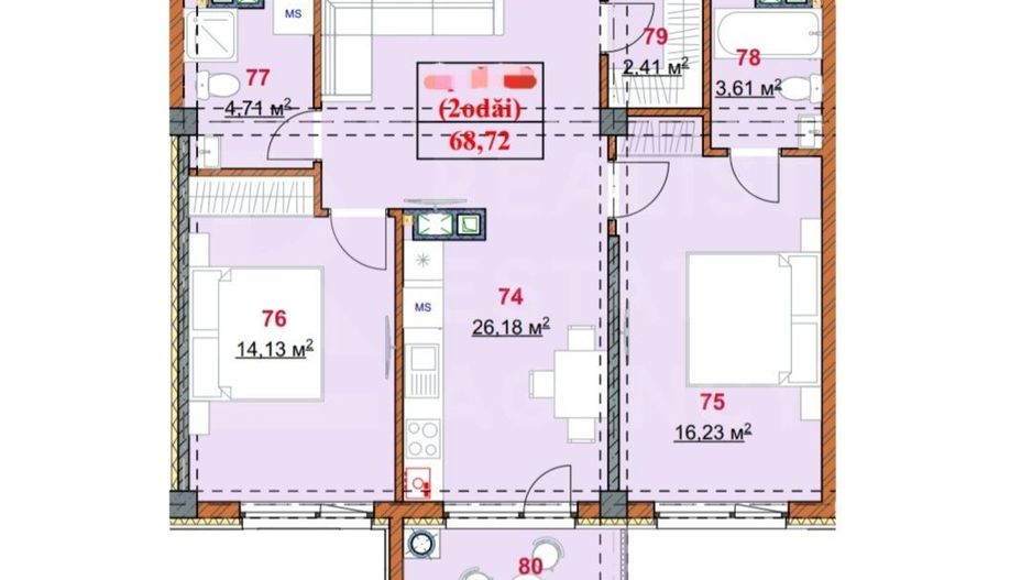 Vânzare, apartament, 3 camere, strada Grenoble, Botanica - Poză 5