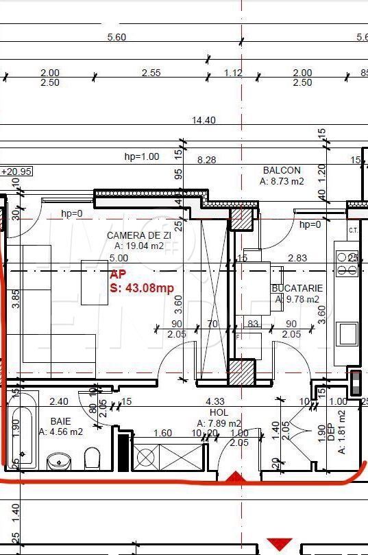 Apartament 43 mp, mobilat/utilat, Sopor, garaj subteran,  Baza Sportiva - Schiță 5