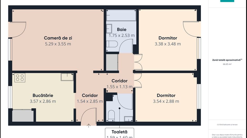 Apartament cu 3 camere- Aradul Nou - Poză 9