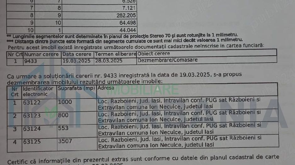 Parcele de teren intravilan construibil în Războieni, Iași – suprafețe disponibile 553 mp, 800 mp și 3.507 mp - Poză 5