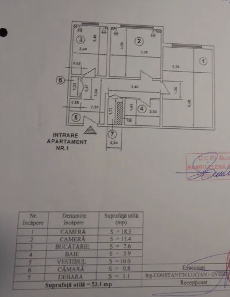 Apartament 2 camere decomandat bloc 1980 langa metrou Gorjului - Schiță 11