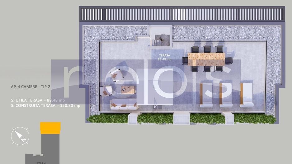 VANZARE APARTAMENT LA CHEIE | 4CAMERE | 160MP | TERASA 88 MP| PARCARE - Schiță 21