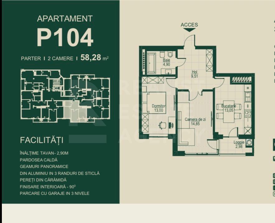 Vânzare, apartament 2 camere, complexul SEVEN Park - Ialoveni - Poză 10