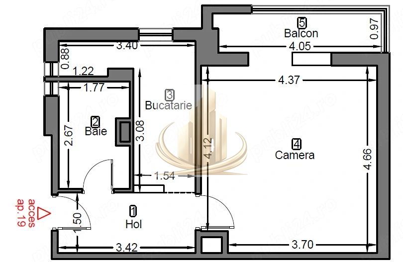 🏡 Apartament cu 1 camera Calea Sagului - Poză 8