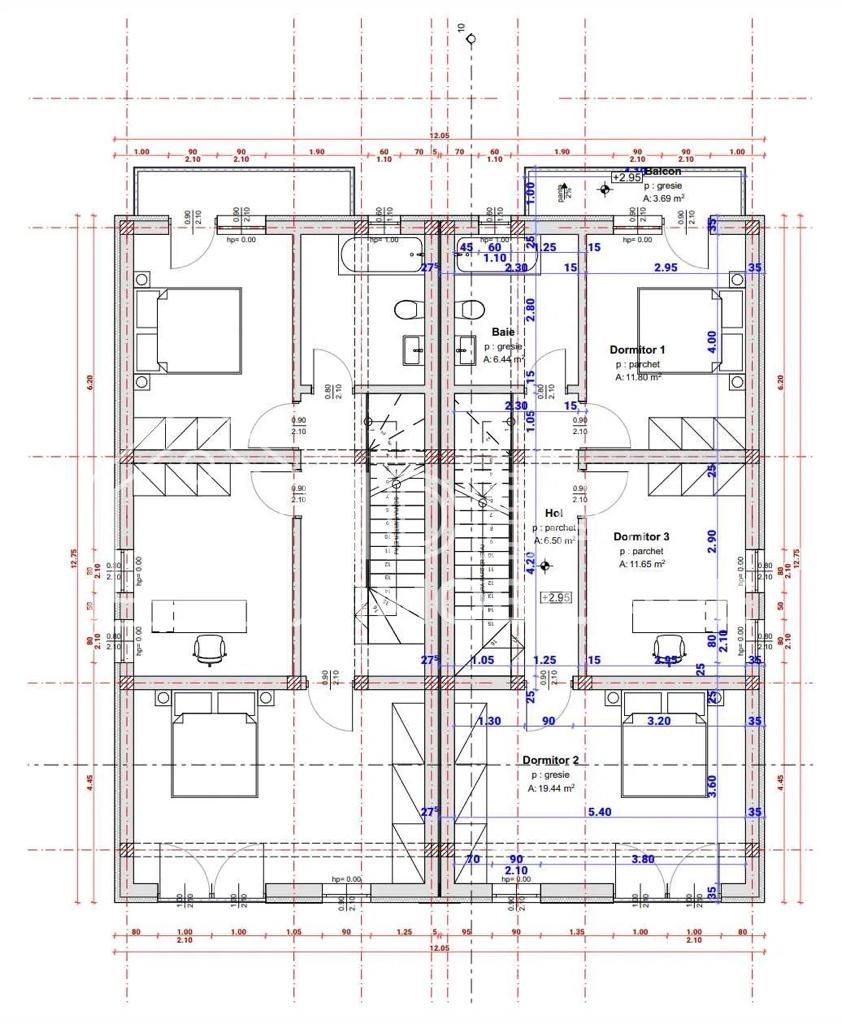 Duplex cu 4 camere si 250 mp curte, in Cartierul Arhitectilor - Schiță 9
