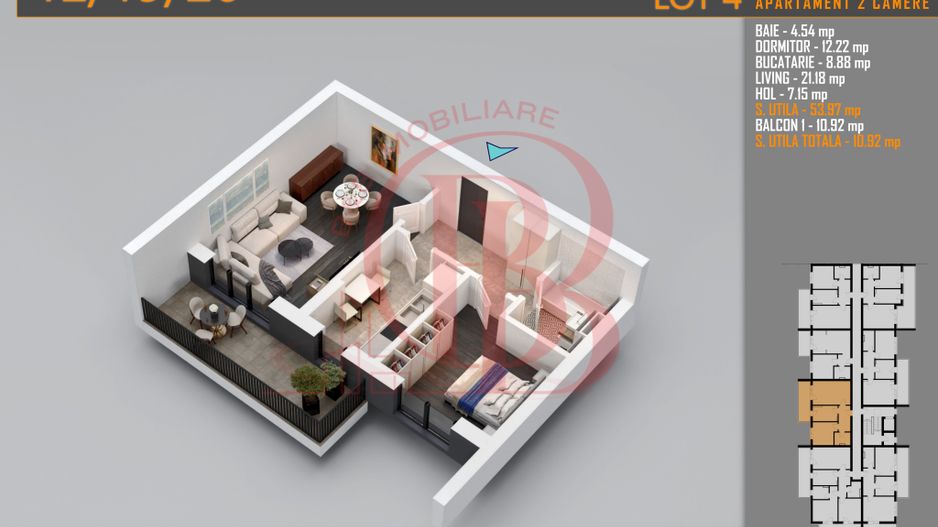 Apartament 2 camere Theodor Pallady-Metrou Nicolae Teclu - Schiță 1