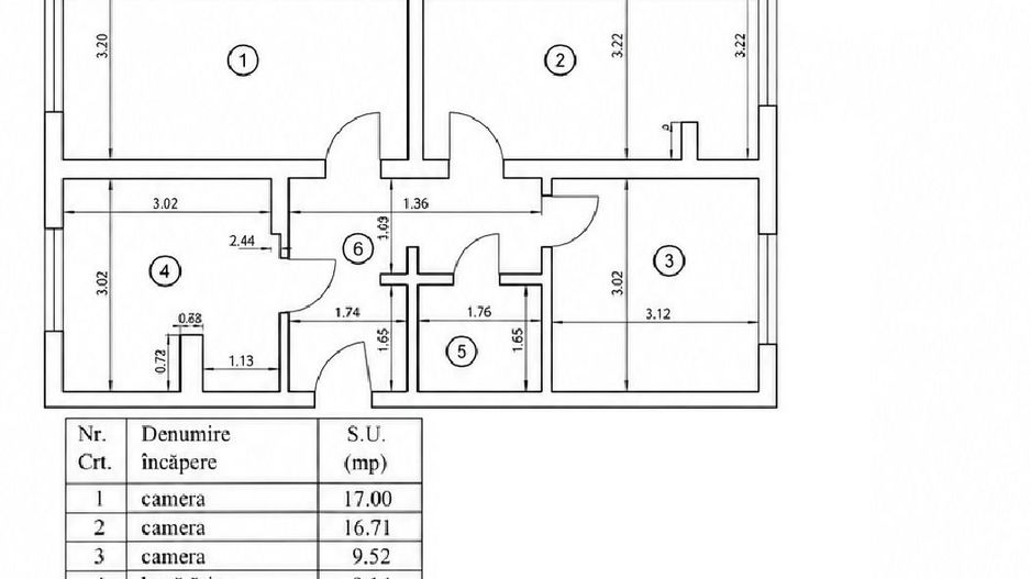 Apartament de 3 camere, decomandat, zona Politehnica - Schiță 7