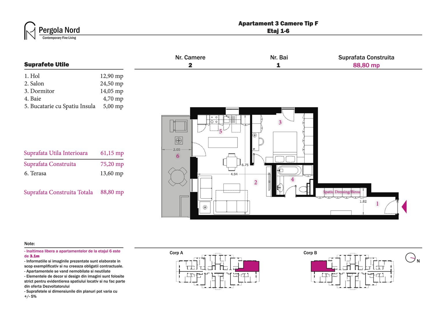 Apartament Tip F, etaj 1 - 6 - Poză 3