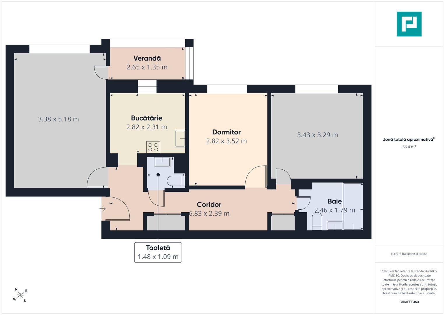 Apartament 3 camere, 64 mp, Str. Aluminei, Oradea - Poză 10