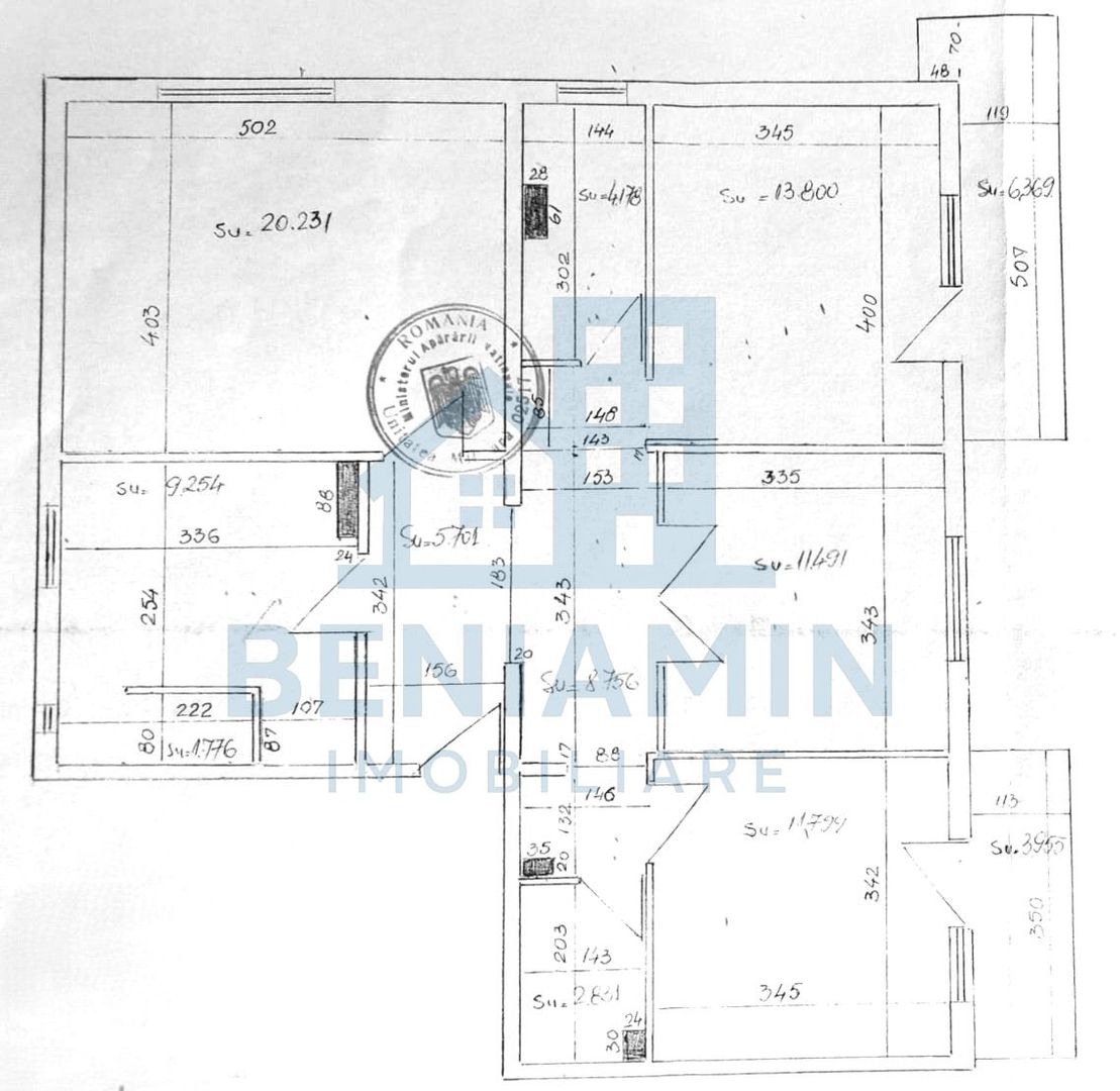 4 camere decomandat 99mp centrala mobilat Craiovita Promenada - Schiță 11