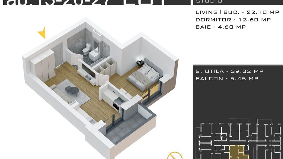 2 camere  -parcare inclusa -proiect nou -Pallady - Schiță 12