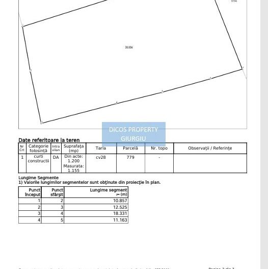 Teren intravilan 1.200 mp – Gogoșari, Giurgiu - Schiță 3