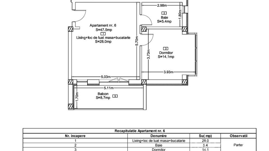 Apartament 2 Camere | Bloc Nou | Liziera Padurii | Terra, Floresti - Schiță 3