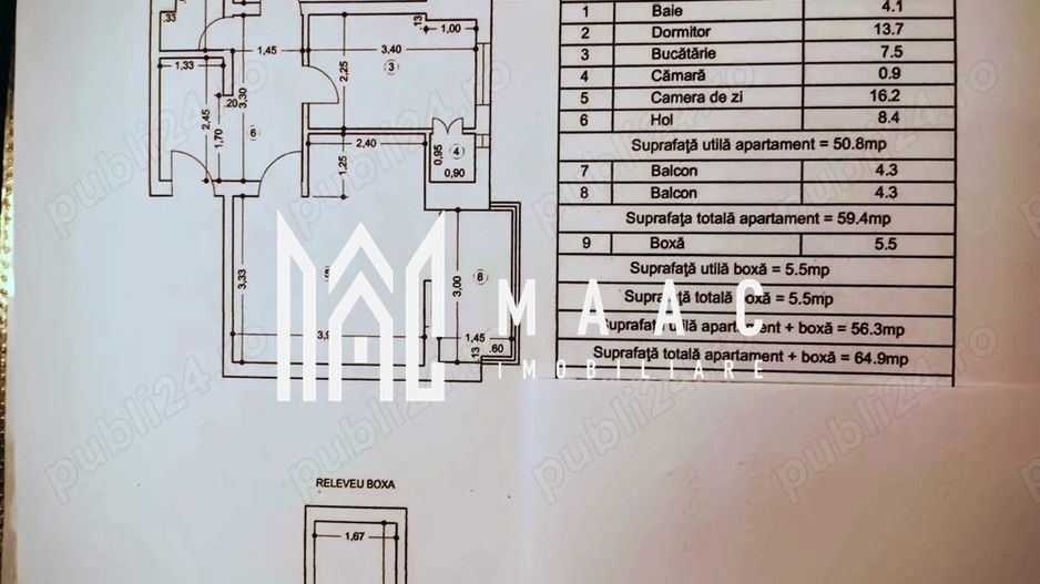 Apartament 2 camere de vânzare | Ultracentral, Vâlcea | 55 mp - Poză 3