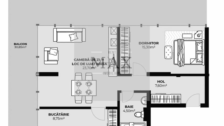 Apartament 2 camere de vânzare | 59,85 | Zona Autogară | Etaj 8 - Poză 1