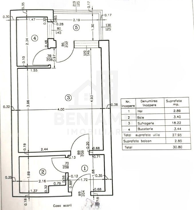 Garsoniera-semidecomandata-etaj 8-finisaje-moderne-mobilata-utilata - Schiță 6