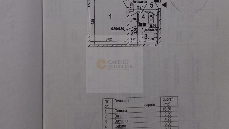 Garsonieră - 29 MP | Reabilitat Termic | Pantelimon - Schiță 11