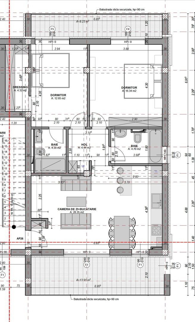 Apartament 3 camere, 2 bai, balcon, dressing - finisat la cheie - Poză 5