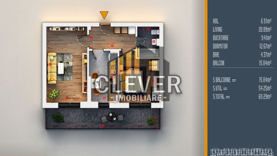 Apartament 2 camere Suprafata Generoasa si Terasa Pallady - Poză 2