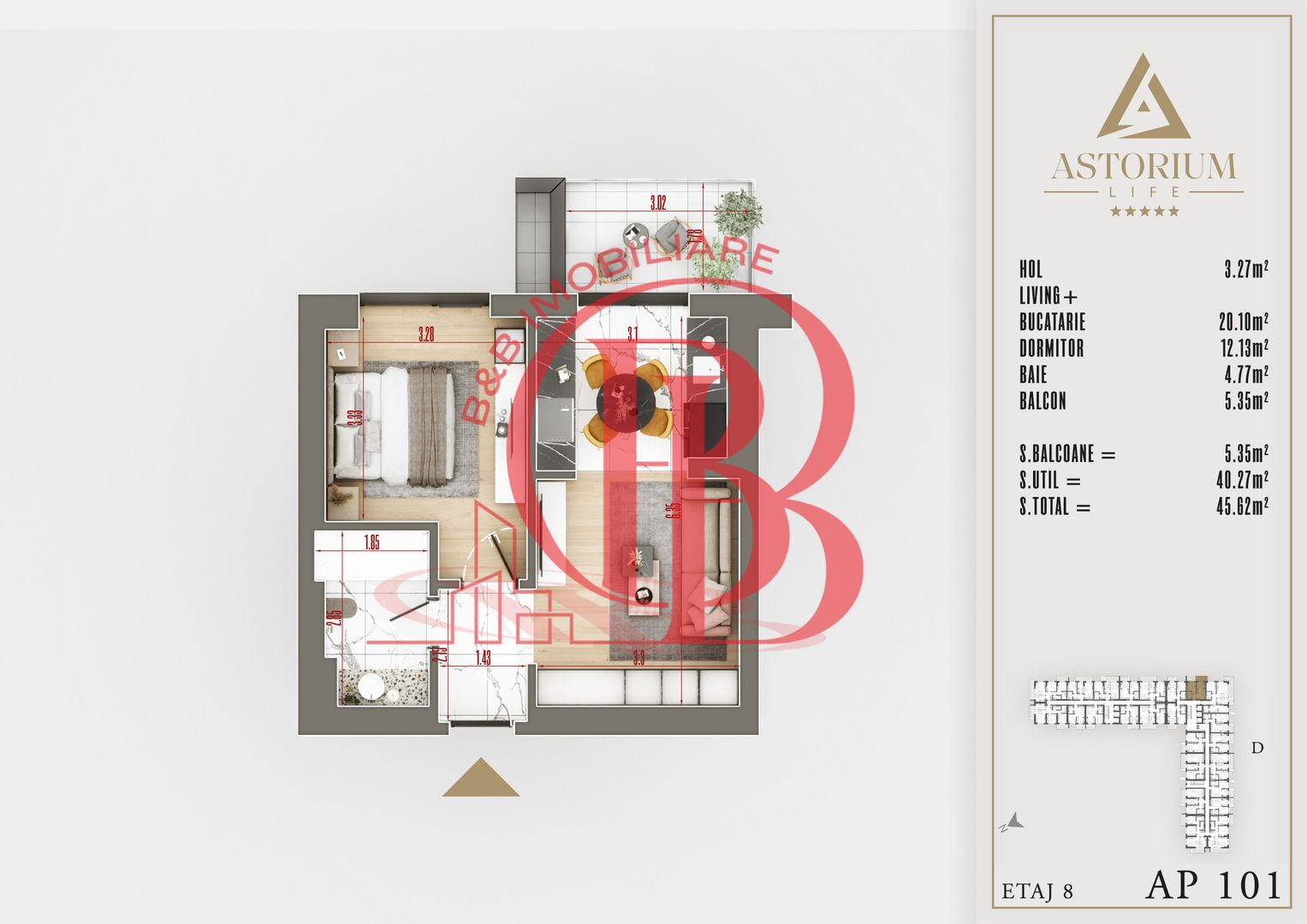 2 camere  proiect premium titan pallady - Schiță 5