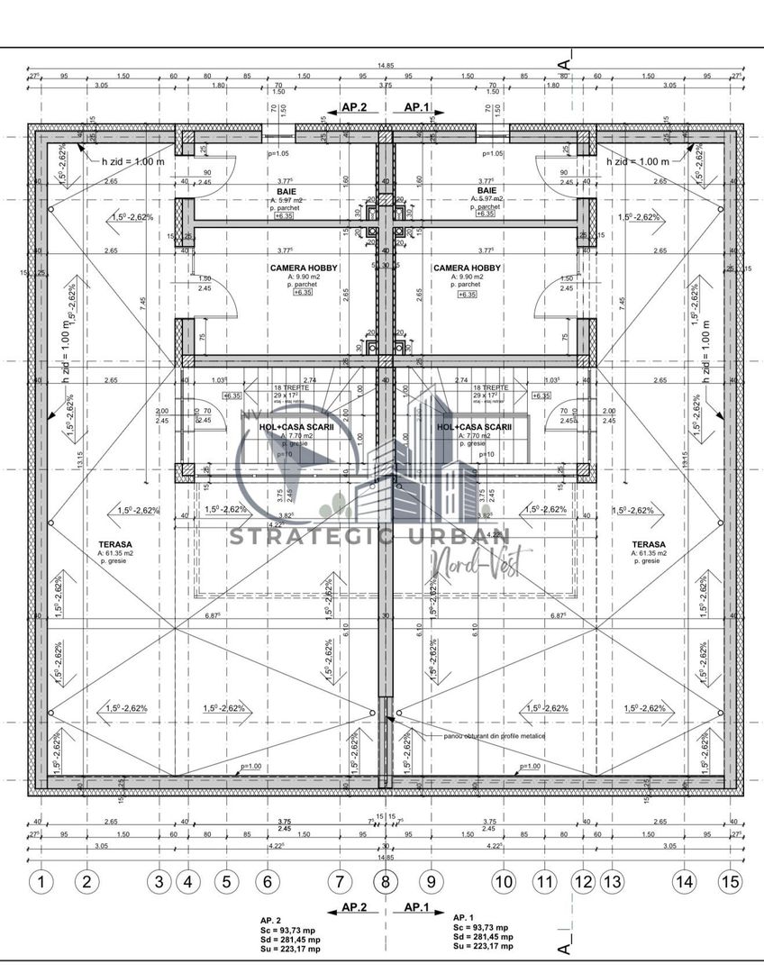 Duplex semifinisat, zona Donath Park - Schiță 13