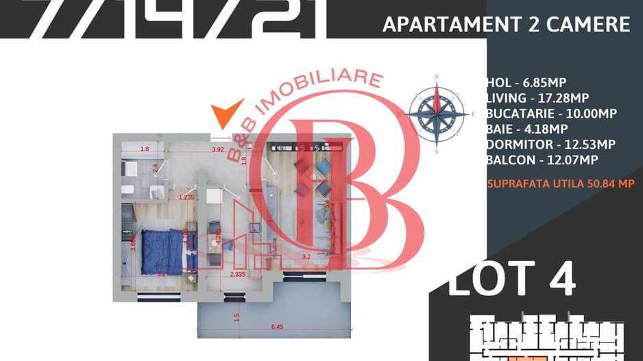 Apartament 2 camere Theodor Pallady-Finalizat Poze Reale - Schiță 11
