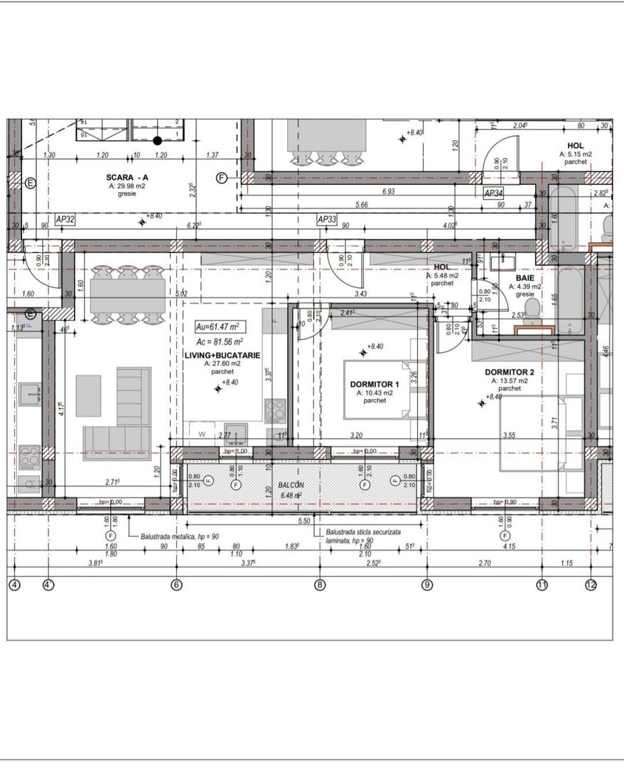 Apartament cu 3 camere,balcon, complet mobilat si utilat - Poză 11